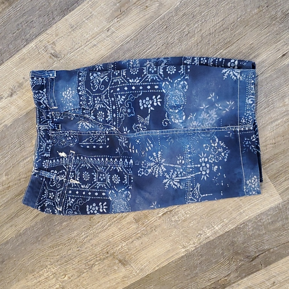 Polo Ralph Lauren Mens Blue Bandana Wash Casual Chino Shorts Size 32